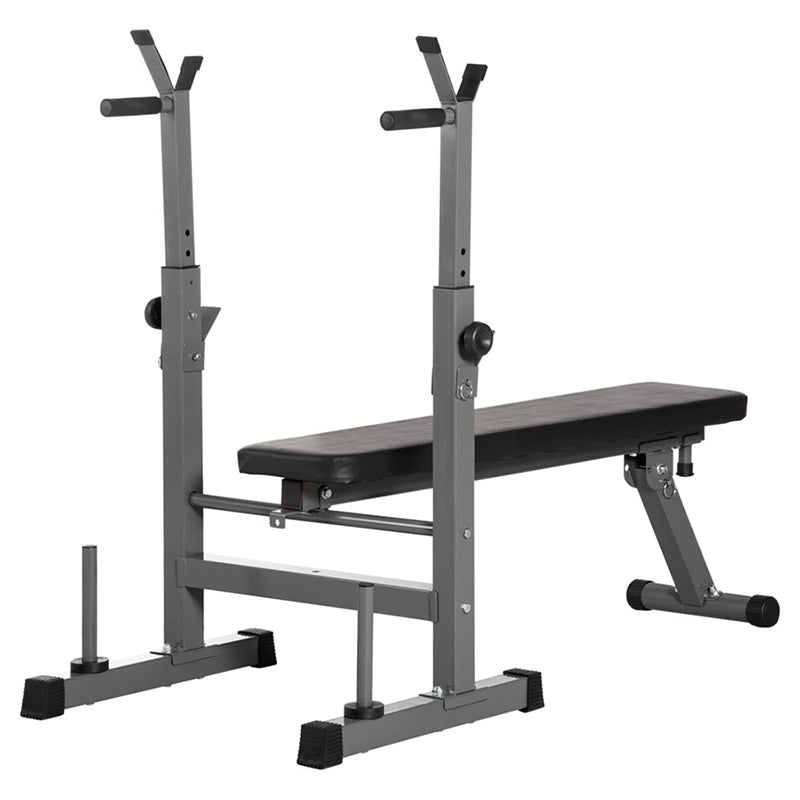 Weight Bench with Barbell Rack & Dip Station – Heavy-Duty, Foldable Design with 6-Level Adjustable Backrest & 200kg Capacity