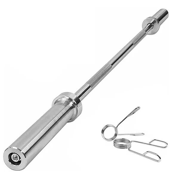 Premium Olympic 2-Inch Barbell – 4ft to 7ft Steel Bar with Standard Sleeves, Spring Collars & Durable Construction