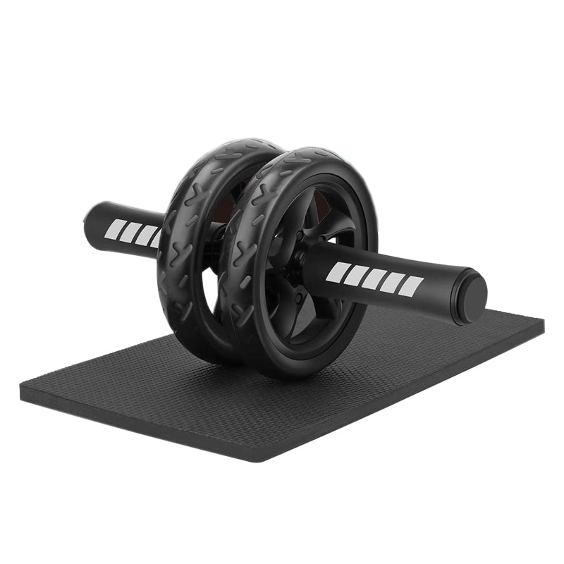 Double-Wheel Ab Roller with Rebound Design – Silent Non-Slip Wheels, Adjustable Band & Knee Pad – Core Trainer for Home Workouts