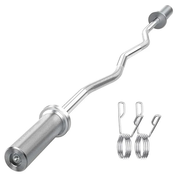Olympic EZ Curl Bar 47" – Heavy-Duty Strength Training Barbell for Home & Commercial Gyms – Premium Fitness Equipment