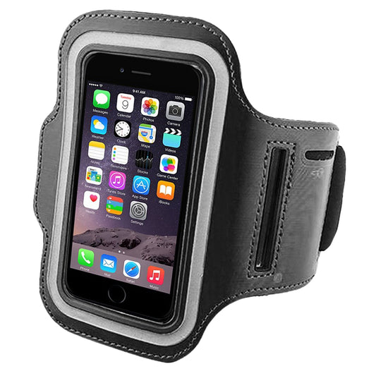 Sports Armband Phone Holder – Sweat-Resistant, Touchscreen Sleeve with Card Slot – Adjustable Fit for iPhone & Samsung