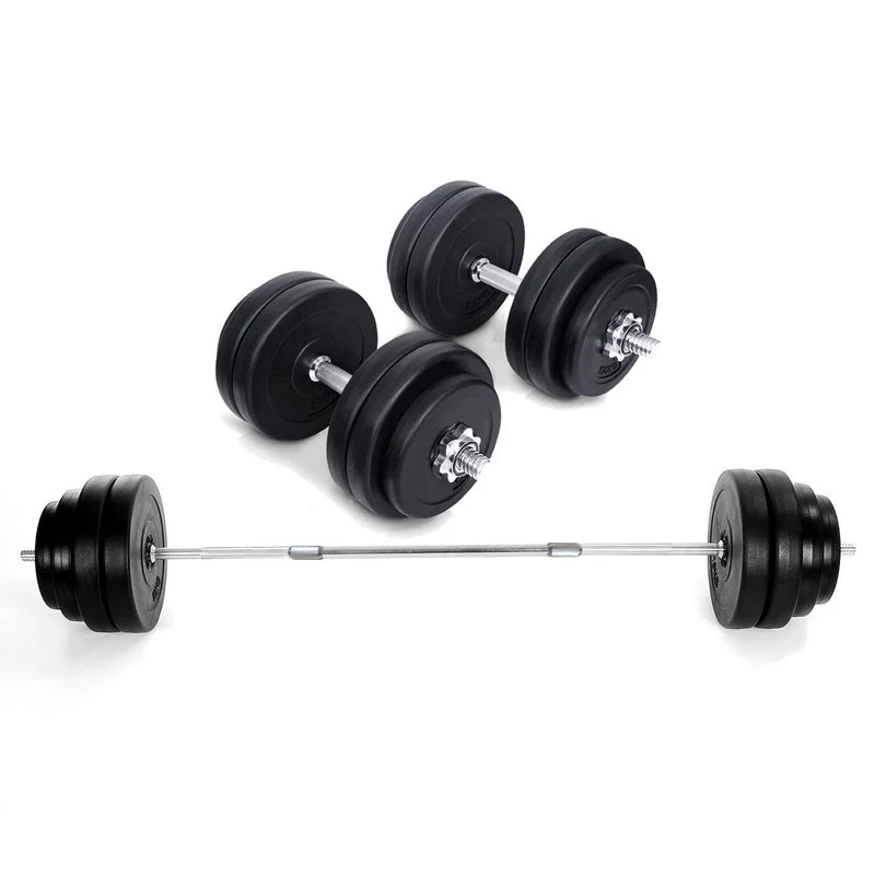 65kg Chrome Adjustable Dumbbell & Barbell Set – 2-in-1 Free Weights Kit | 170cm Bar with Spin Collars & Plastic-Coated Plates | Strength Training for Home Gym