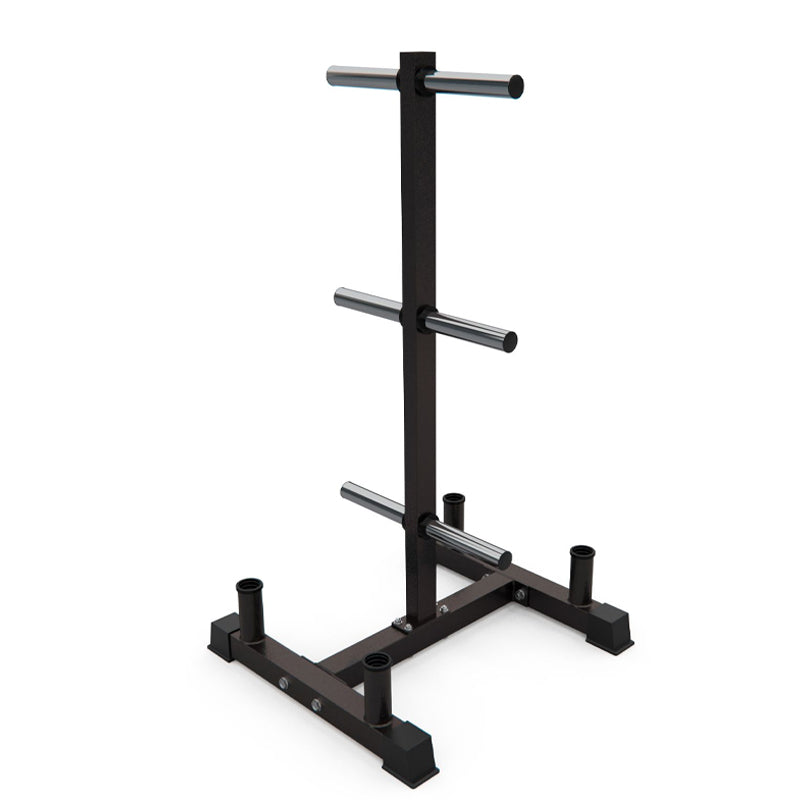 3-Tier Olympic Weight Plate Tree & Barbell Rack – Heavy-Duty Steel, 200kg Capacity – Compact, Scratch-Resistant Home Gym Stand