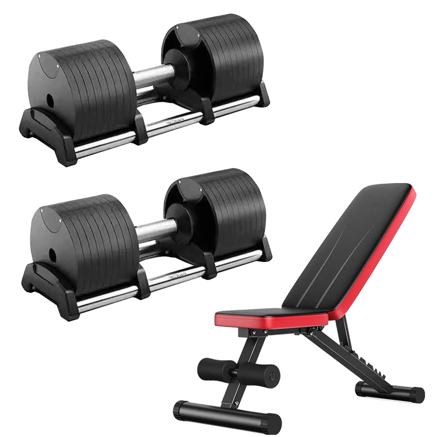 ROBURFLEX Adjustable Dumbbells 2kg–45kg – Quick Dial Weight System for Home Gym – Anti-Slip Handles + Storage