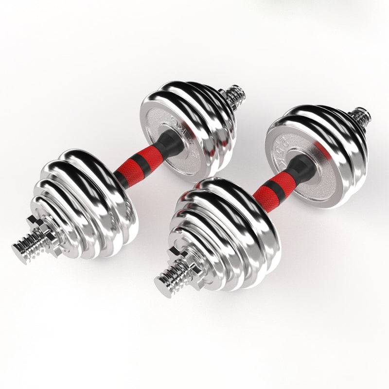 20kg Adjustable Dumbbell Barbell Set – 2-in-1 Steel Home Gym Weight Kit with Cast Iron Plates
