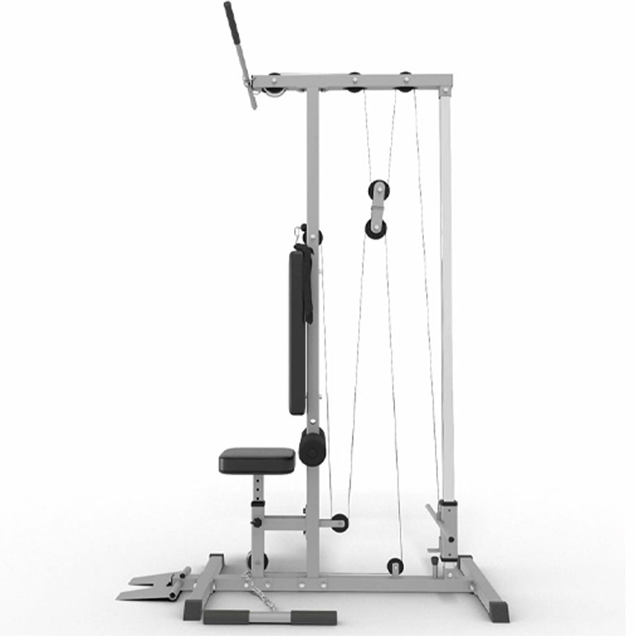 LAT Pulldown Machine with Dual Pulley – Adjustable Seat, Full Back & Arm Workout – Space-Saving Home Gym Station