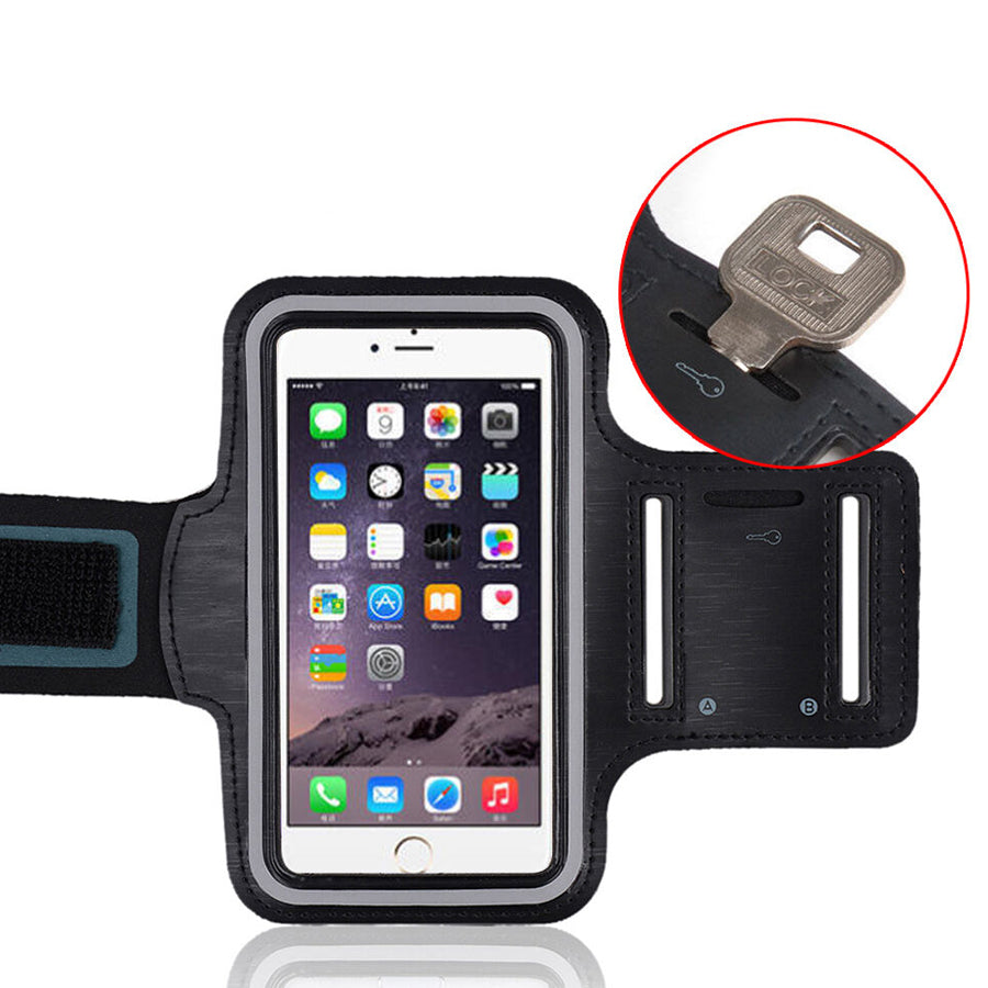 Sports Armband Phone Holder – Sweat-Resistant, Touchscreen Sleeve with Card Slot – Adjustable Fit for iPhone & Samsung