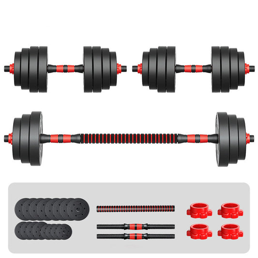 2-in-1 Adjustable Dumbbells & Barbell Set – 20kg/25kg/30kg | Strength Training Weight Kit with Connecting Rod & Anti-Slip Grip | Home Gym Equipment for Men & Women