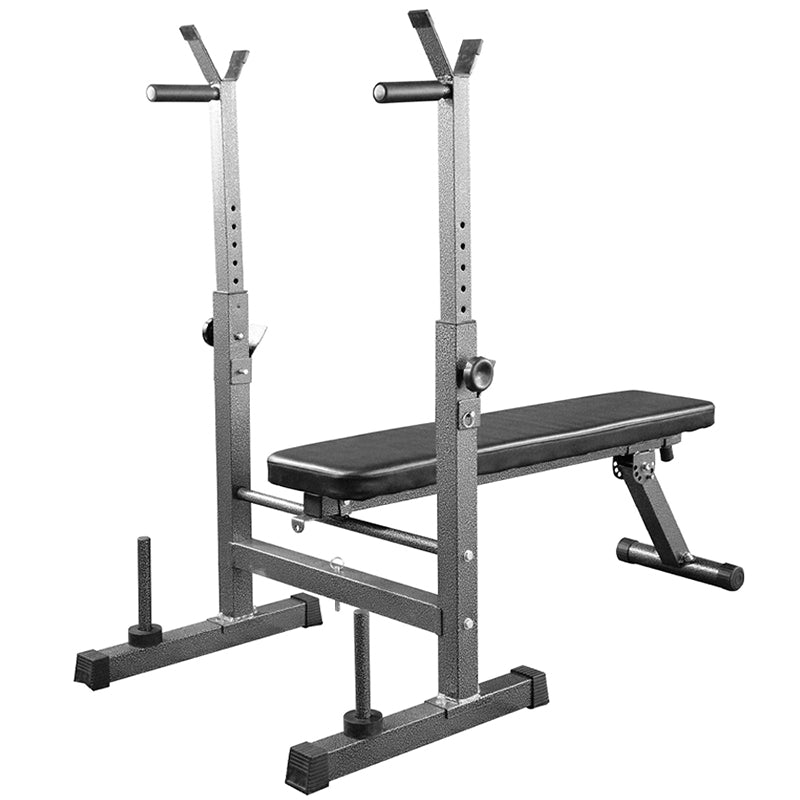 Weight Bench with Barbell Rack & Dip Station – Heavy-Duty, Foldable Design with 6-Level Adjustable Backrest & 200kg Capacity