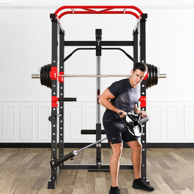 Professional Power Multi Cage with Pulley System – Adjustable Strength Rack with Pull-Up Bar & Spotters – Commercial-Grade Home Gym Station
