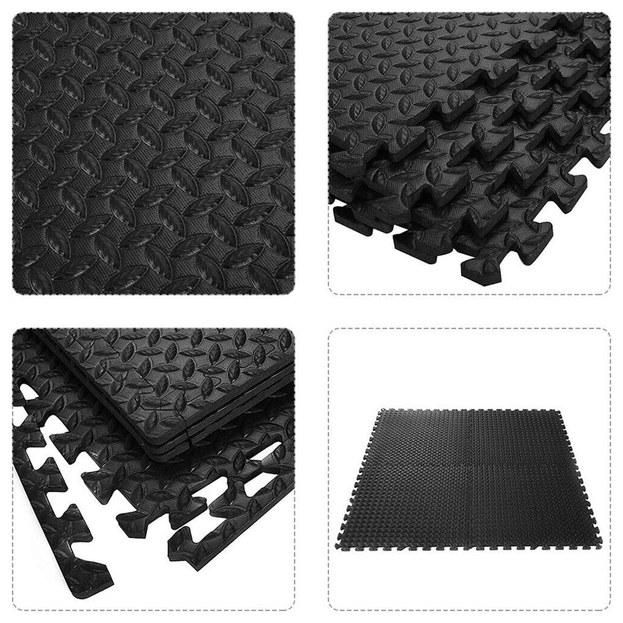 Interlocking Puzzle Exercise Mat – 10mm EVA Foam Tiles, Shock-Absorbing & Non-Slip – Waterproof Home Gym Floor Protection