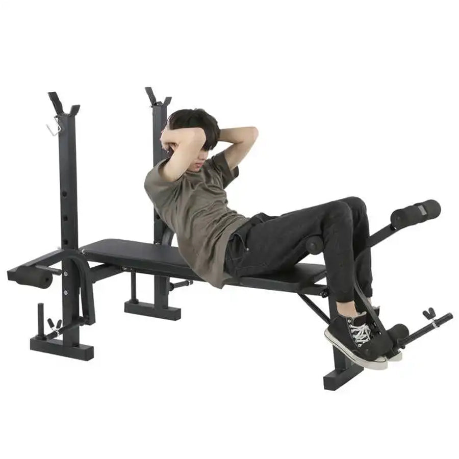 All‑in‑One Adjustable Multi Bench with Barbell Rack, Preacher Curl, Leg Developer & Butterfly Arms – Incline/Flat/Decline Strength Training Bench for Home Gym