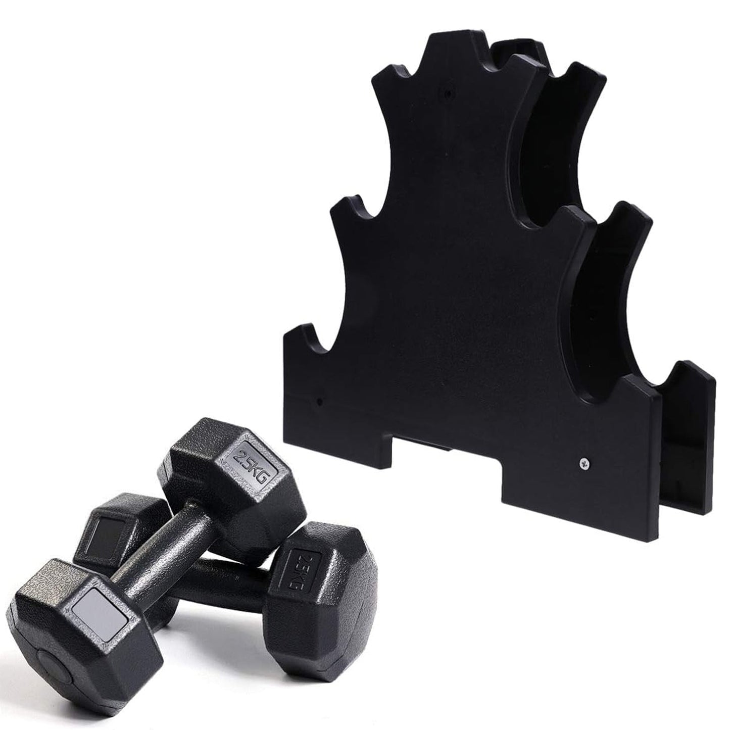 Neoprene Dumbbell Tree Rack – 3-Tier or 5-Tier Steel Stand for Home Gym – Space-Saving Holder for Neoprene & Vinyl Weights