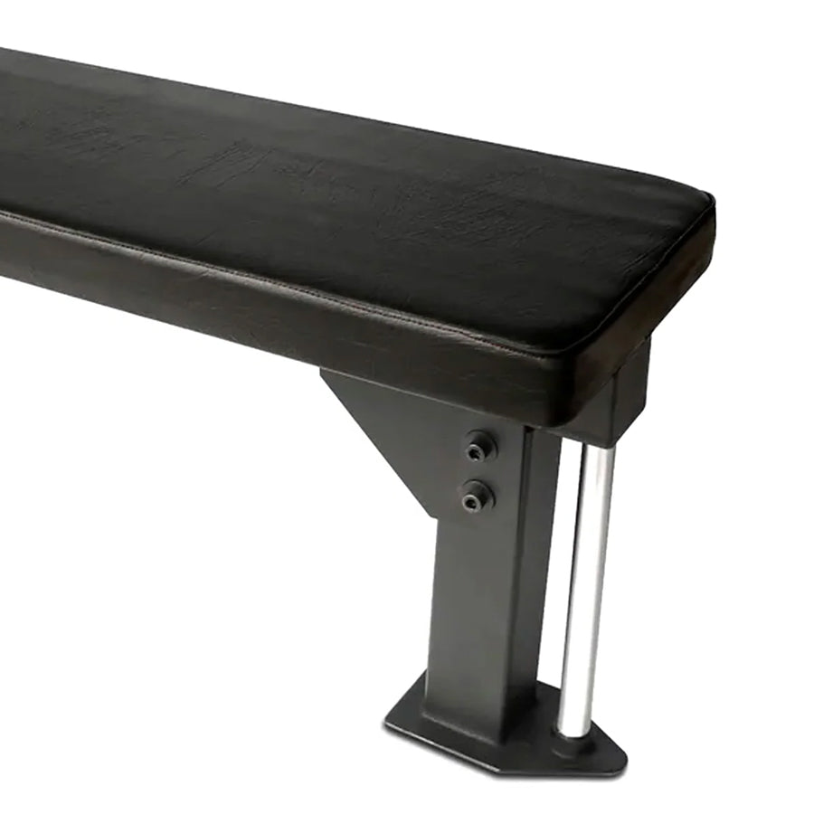Commercial Flat Weight Bench – 300kg Capacity Solid Steel Fitness Bench | Heavy-Duty Padded Upper Body Training Bench with Rear Wheels for Home & Gym Press Workouts