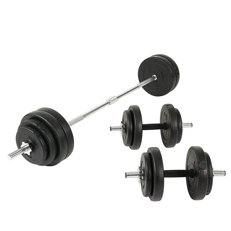 65kg Chrome Adjustable Dumbbell & Barbell Set – 2-in-1 Free Weights Kit | 170cm Bar with Spin Collars & Plastic-Coated Plates | Strength Training for Home Gym