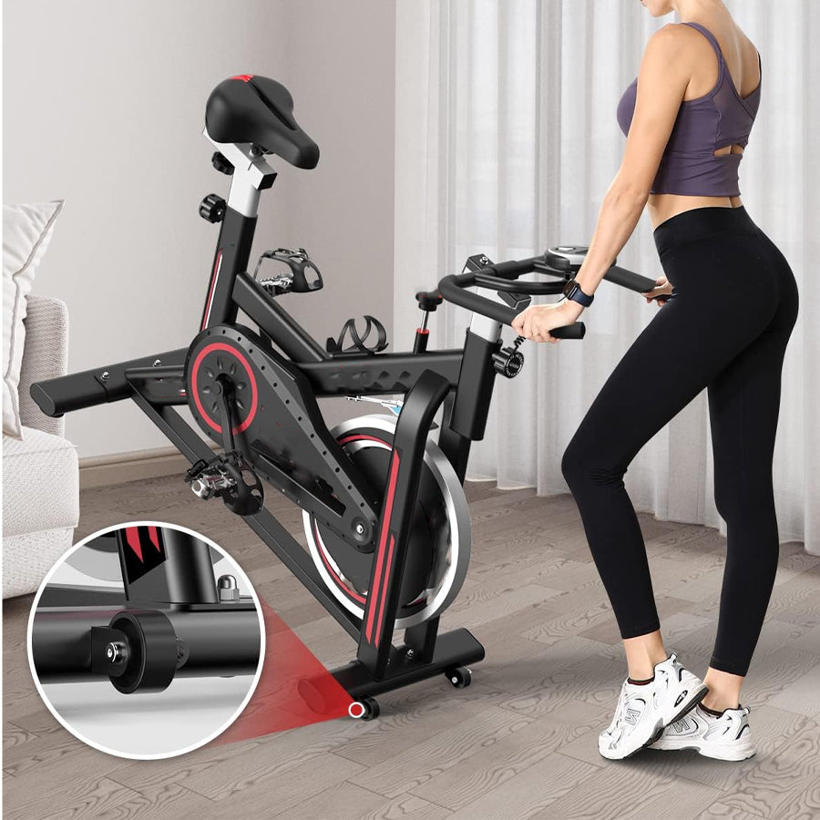 Magnetic Exercise Bike – Silent Belt Drive, 8kg Flywheel, LCD Display – Adjustable Resistance & Seat – Home Cardio Trainer