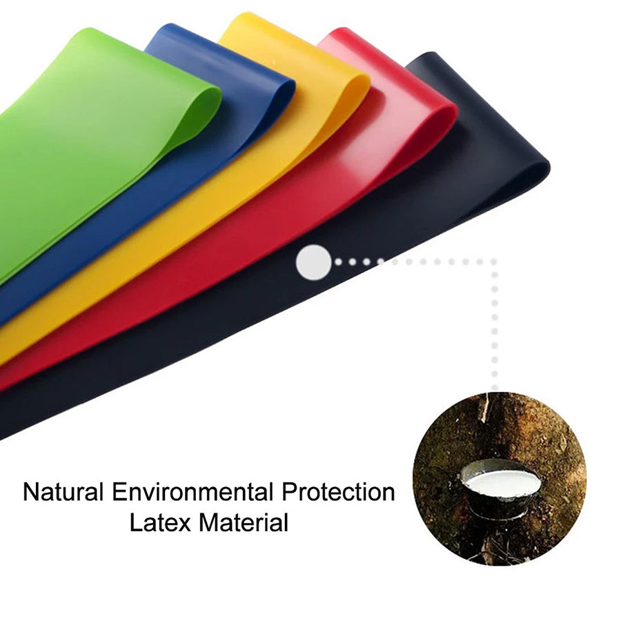 Resistance Band Light Set – 5 Levels for Strength, Mobility & Recovery – Natural Latex Bands for Home, Gym & Travel