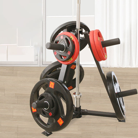 Vertical Weight & Dumbbell Rack – 300kg Capacity with 6 Clamps – Space-Saving Steel Organizer for 5cm Olympic Plates