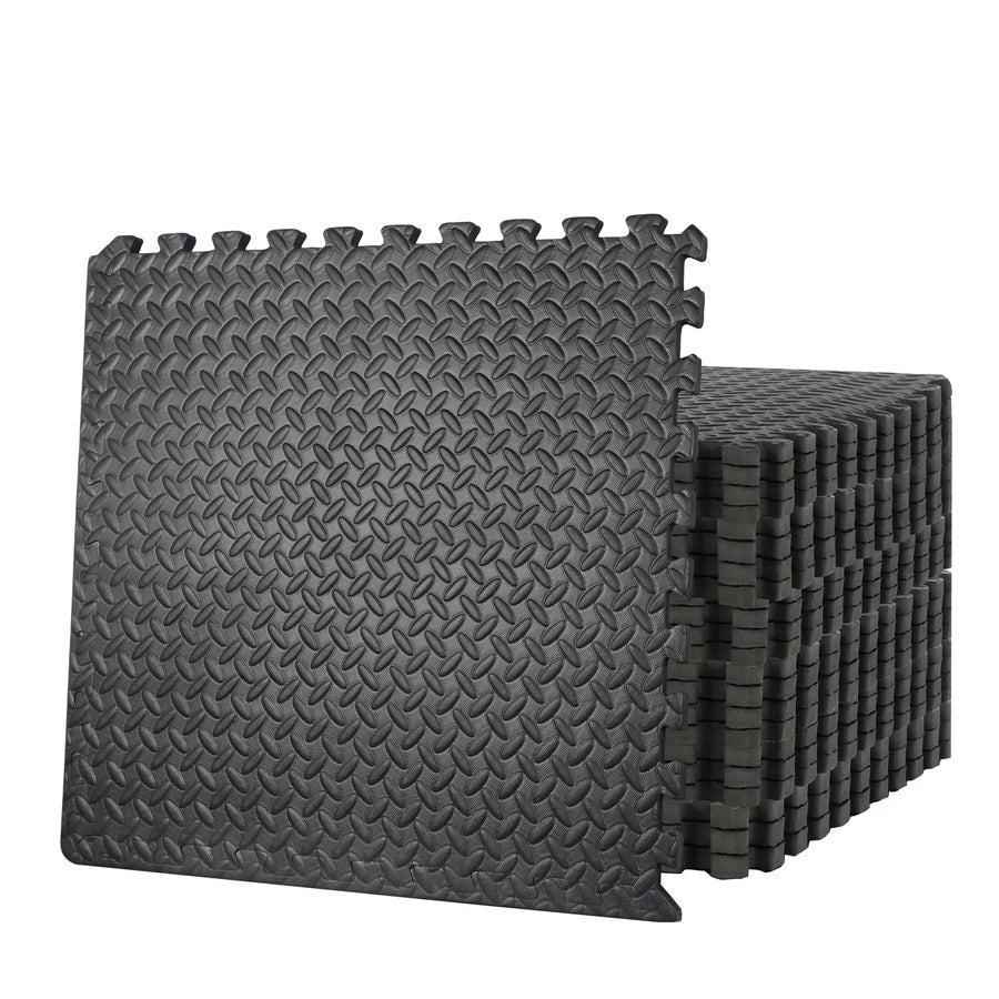 Interlocking Puzzle Exercise Mat – 10mm EVA Foam Tiles, Shock-Absorbing & Non-Slip – Waterproof Home Gym Floor Protection