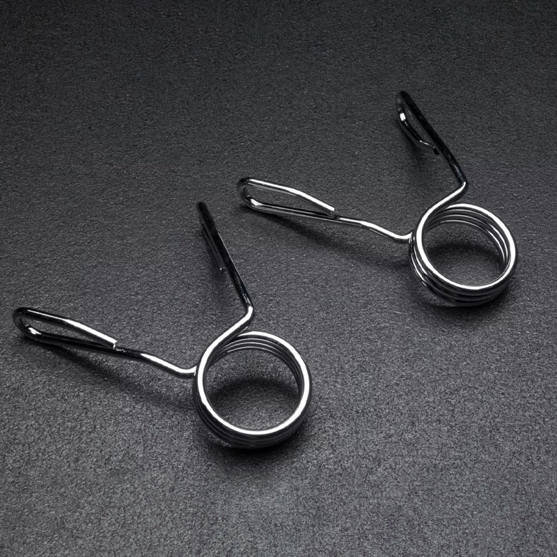 Olympic 2" Spring Collars – Chrome Barbell Clips for 50mm Sleeves, Secure Hold for Strength Training