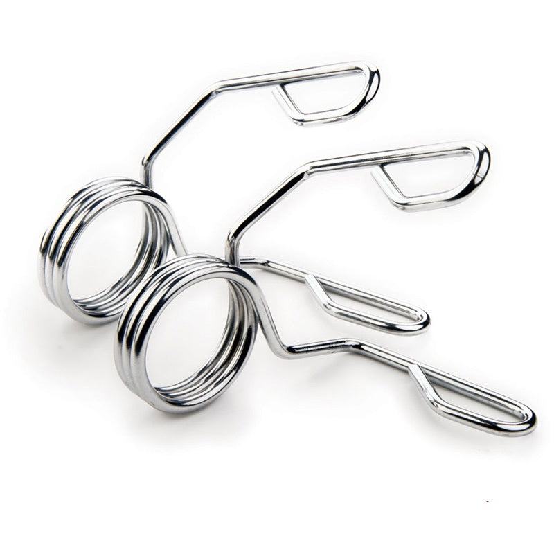 Olympic 2" Spring Collars – Chrome Barbell Clips for 50mm Sleeves, Secure Hold for Strength Training