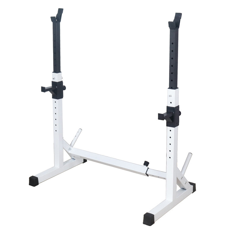 Adjustable Squat & Bench Press Rack with Spotters & Dip Bars – Heavy-Duty Barbell Stand for Home Gym Strength Training