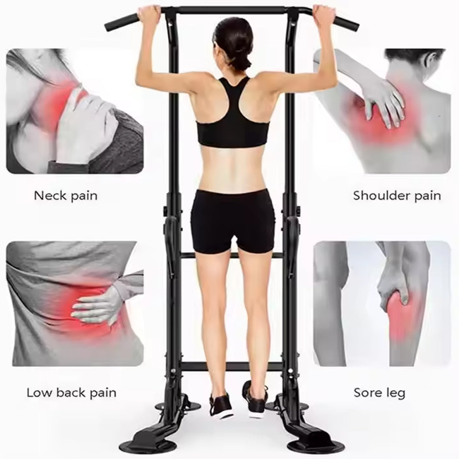 Multi-Function Power Tower Pull-Up & Dip Station | Height Adjustable Home Gym Tower with Push-Up Bar, Ab Training Handles, Non-Slip Base & Steel Frame