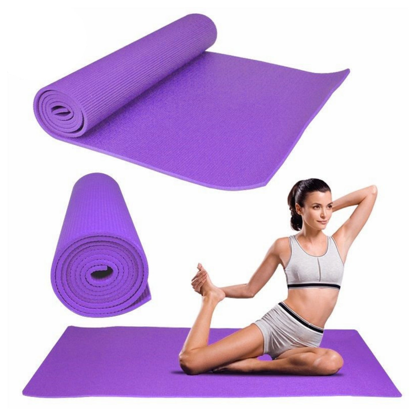 15mm Extra-Thick Yoga Mat with Strap – Non-Slip NBR Foam for Yoga, Pilates & Floor Exercises – Joint-Friendly & Eco-Friendly