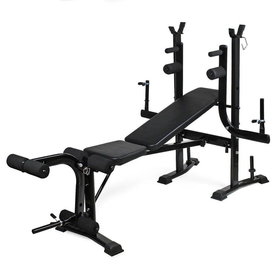 All‑in‑One Adjustable Multi Bench with Barbell Rack, Preacher Curl, Leg Developer & Butterfly Arms – Incline/Flat/Decline Strength Training Bench for Home Gym