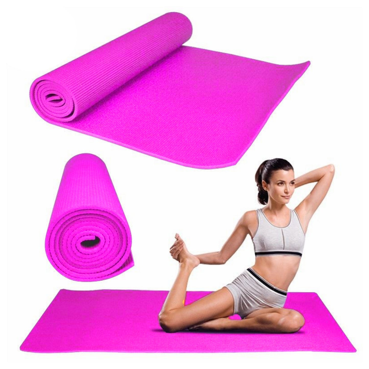 15mm Extra-Thick Yoga Mat with Strap – Non-Slip NBR Foam for Yoga, Pilates & Floor Exercises – Joint-Friendly & Eco-Friendly