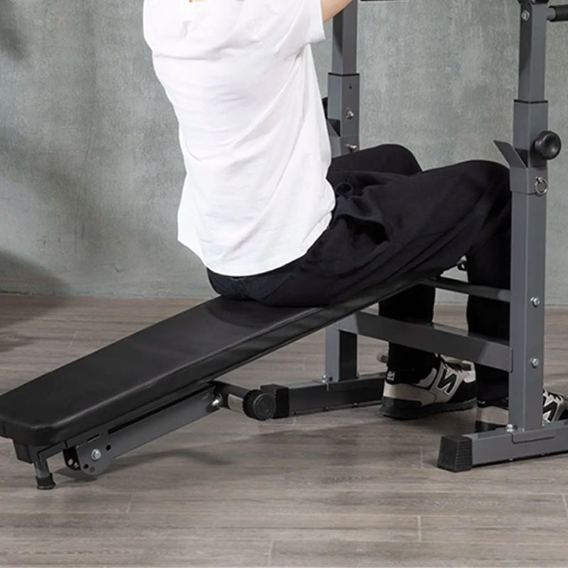 Weight Bench with Barbell Rack & Dip Station – Heavy-Duty, Foldable Design with 6-Level Adjustable Backrest & 200kg Capacity