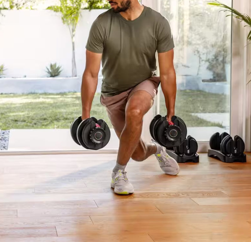 40kg Adjustable Dumbbell 17-in-1 – Quick Dial Weights for Home Gym – Non-Slip Handle – Full Body Strength Training