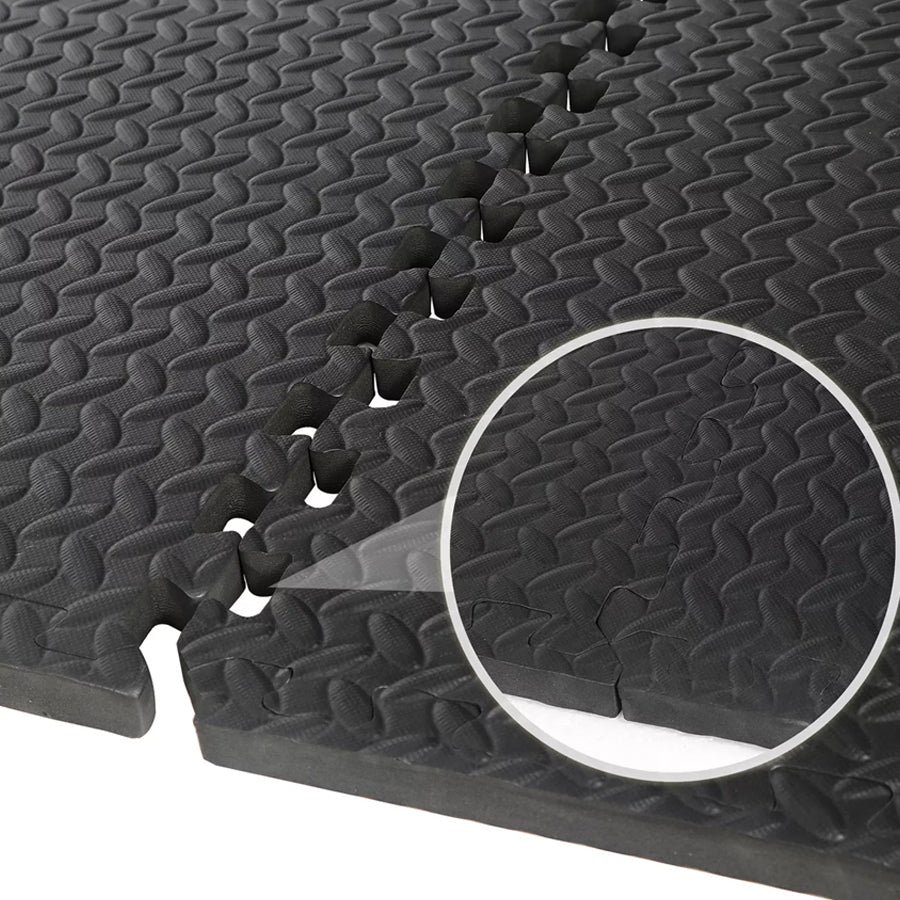 Interlocking Puzzle Exercise Mat – 10mm EVA Foam Tiles, Shock-Absorbing & Non-Slip – Waterproof Home Gym Floor Protection