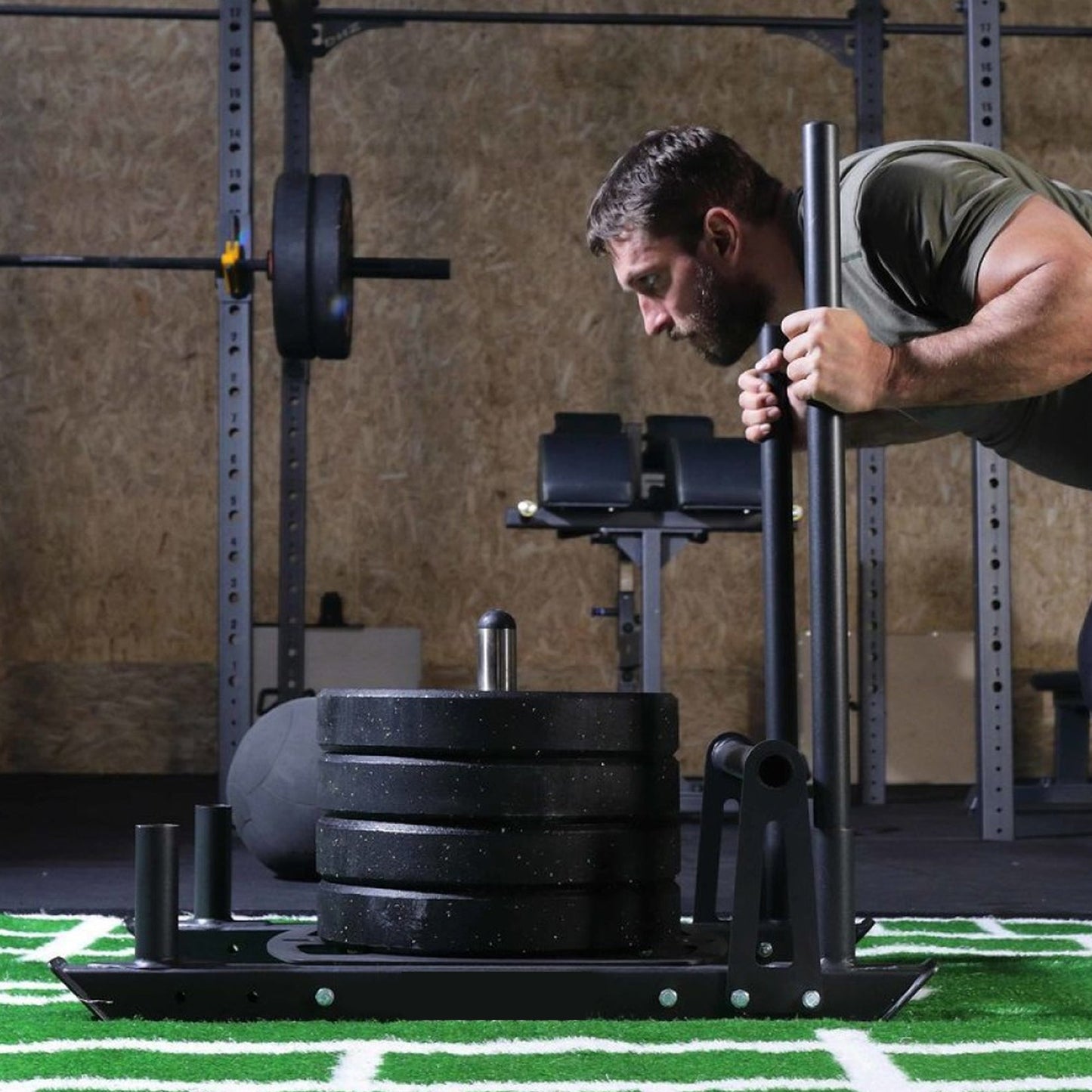 Heavy Duty Push & Pull Sled – Commercial Steel Power Sled for Strength, Speed & Agility Training | Optional Handles, Rope, Sprint Mat | Compact Conditioning Equipment