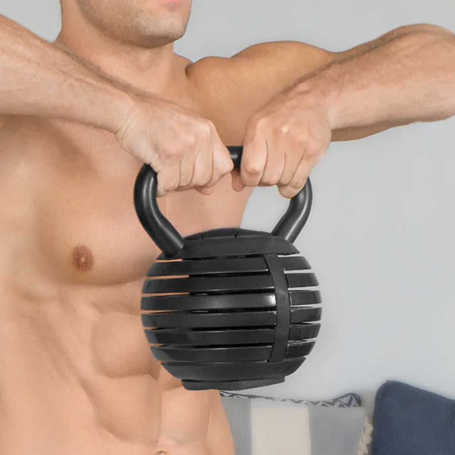 7-in-1 Adjustable Kettlebell (3.4kg–18kg) – Quick-Change Cast Iron Weight for Full-Body Workouts – Space-Saving Home Gym Essential