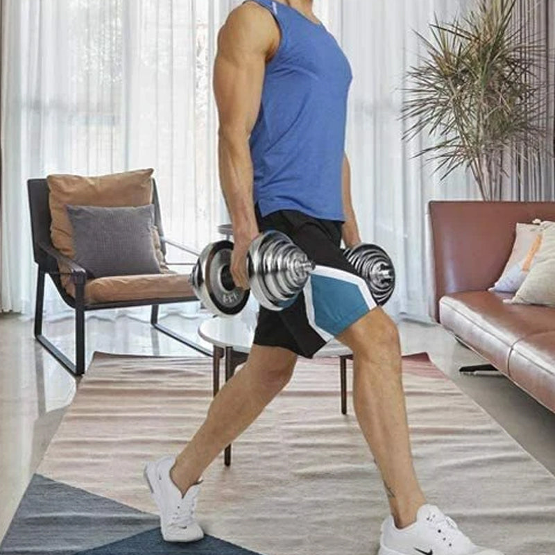 20kg Adjustable Dumbbell Barbell Set – 2-in-1 Steel Home Gym Weight Kit with Cast Iron Plates