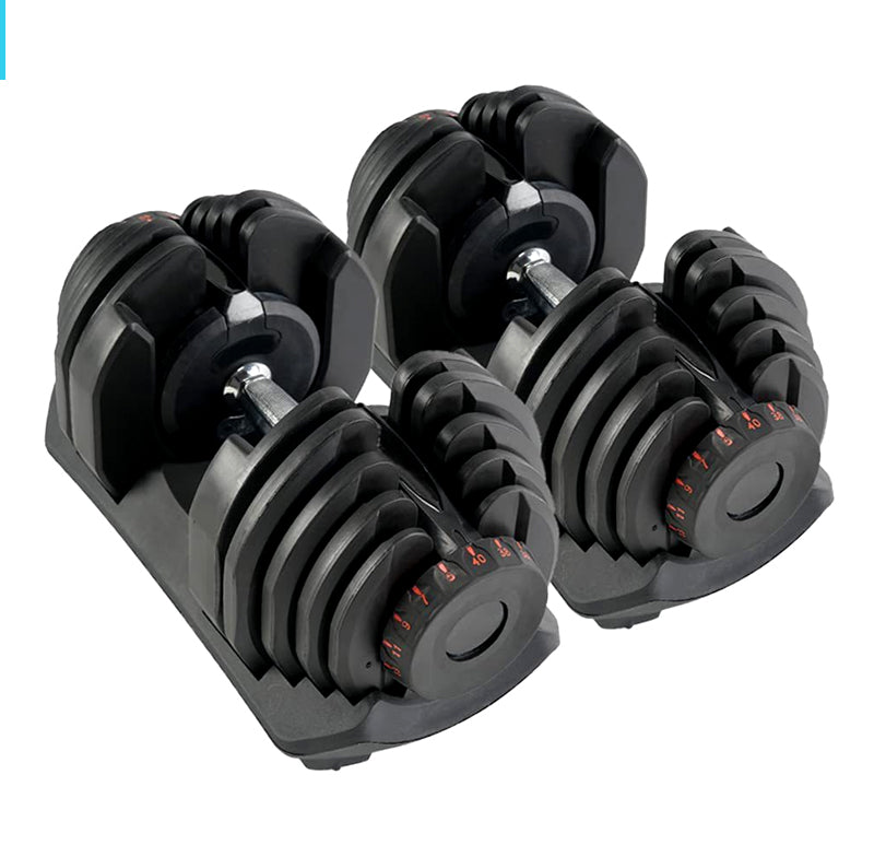 40kg Adjustable Dumbbell 17-in-1 – Quick Dial Weights for Home Gym – Non-Slip Handle – Full Body Strength Training