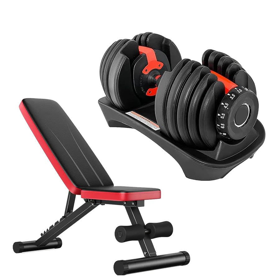 15-in-1 Adjustable Dumbbell 24kg – Quick Dial Weights for Home Gym – 2.5kg–24kg – Non-Slip Handle for Full Body Training