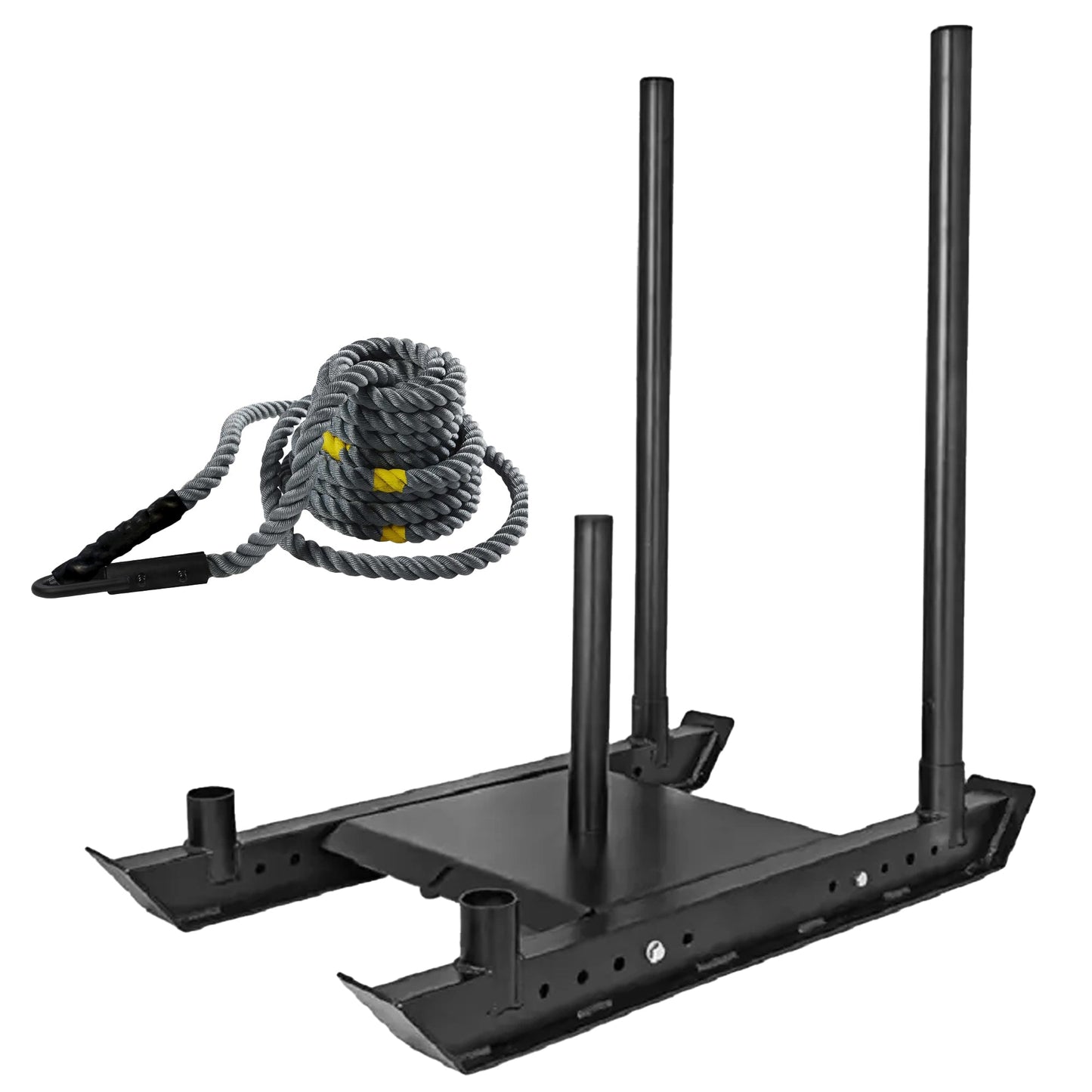 Heavy Duty Push & Pull Sled – Commercial Steel Power Sled for Strength, Speed & Agility Training | Optional Handles, Rope, Sprint Mat | Compact Conditioning Equipment
