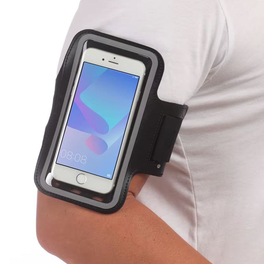 Sports Armband Phone Holder – Sweat-Resistant, Touchscreen Sleeve with Card Slot – Adjustable Fit for iPhone & Samsung
