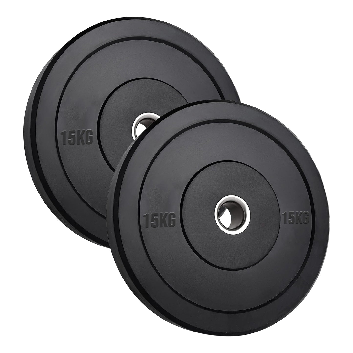 Heavy-Duty Olympic Rubber Bumper Plates, High-Density Construction for Squats, Deadlifts, Olympic Lifts