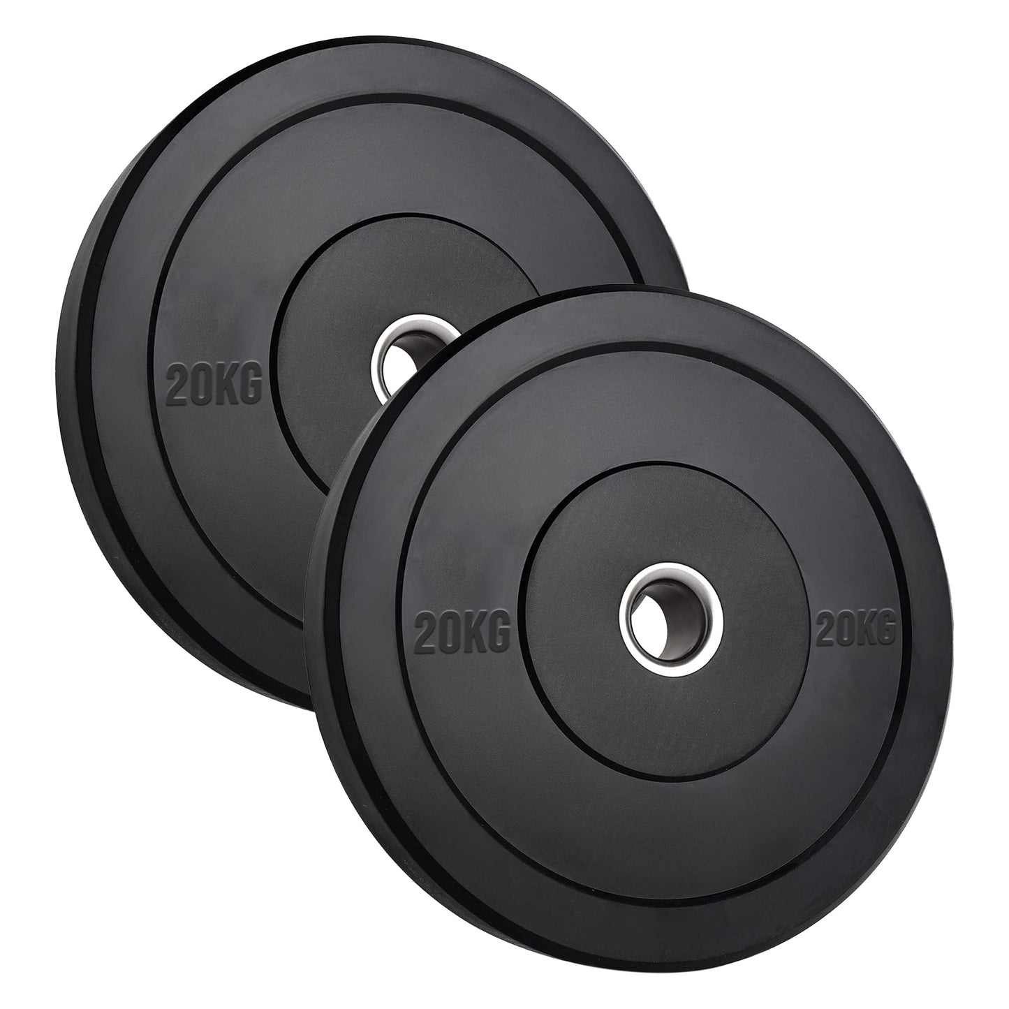 Heavy-Duty Olympic Rubber Bumper Plates, High-Density Construction for Squats, Deadlifts, Olympic Lifts