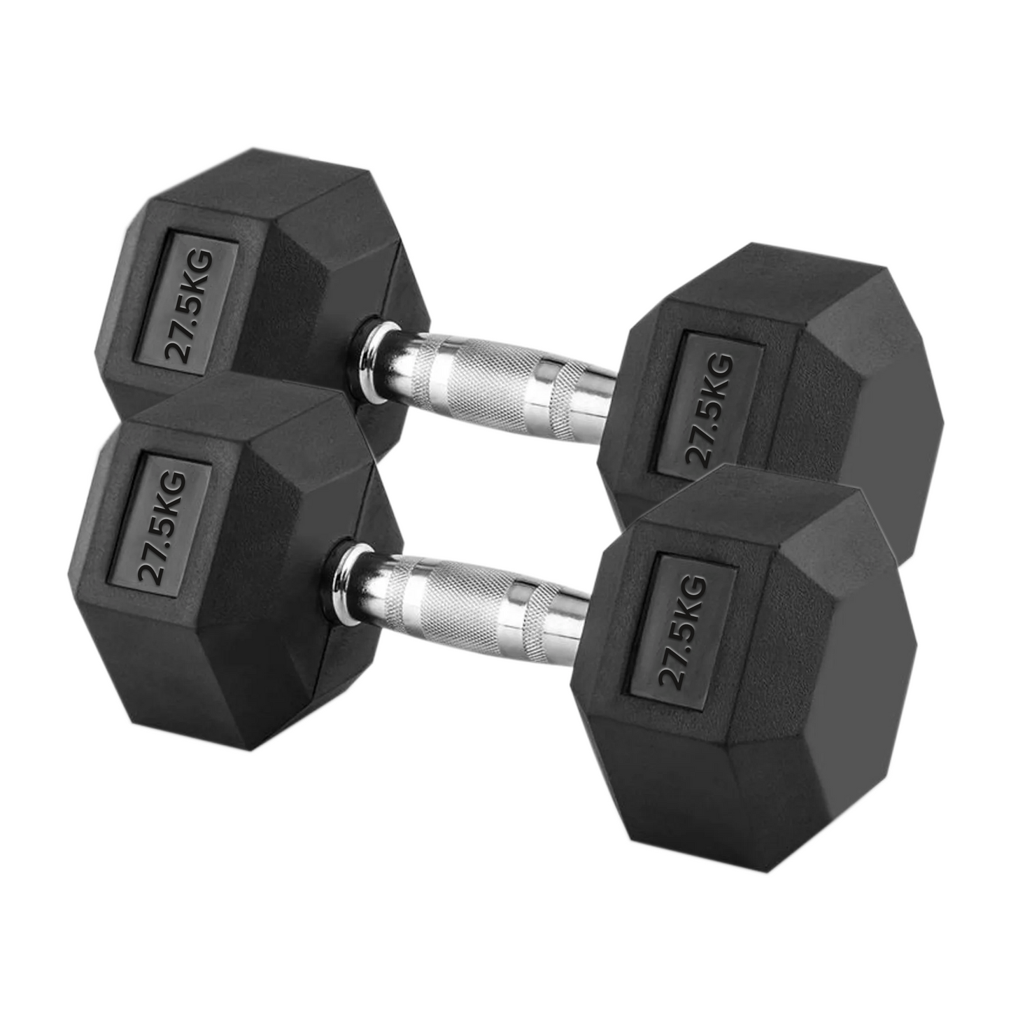 Premium Hex Dumbbells – Rubber Coated Free Weights with Anti-Roll Design, Professional-Grade for Strength Training in Home Gym Setups