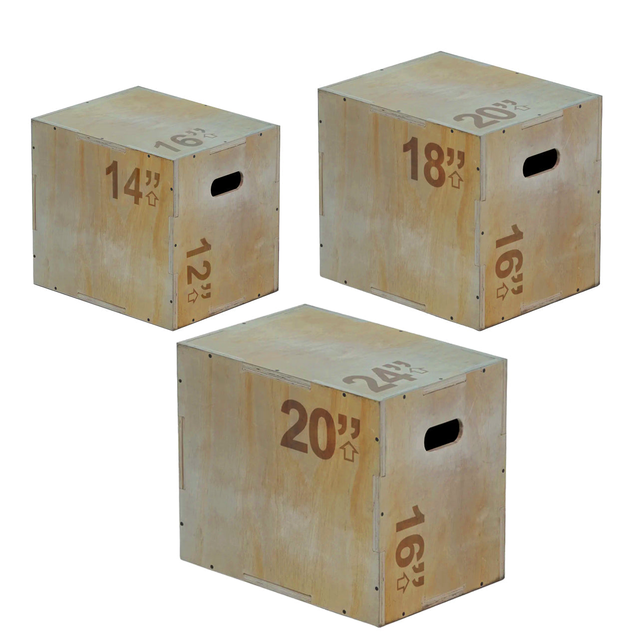 3-in-1 Wooden Plyo Box – Versatile Heights for Box Jumps, Step-Ups & Core Workouts – Non-Slip, High-Capacity Design