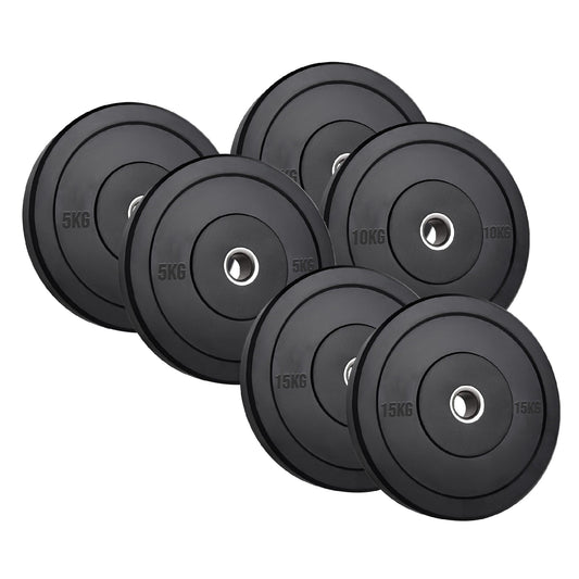 Heavy-Duty Olympic Rubber Bumper Plates, High-Density Construction for Squats, Deadlifts, Olympic Lifts