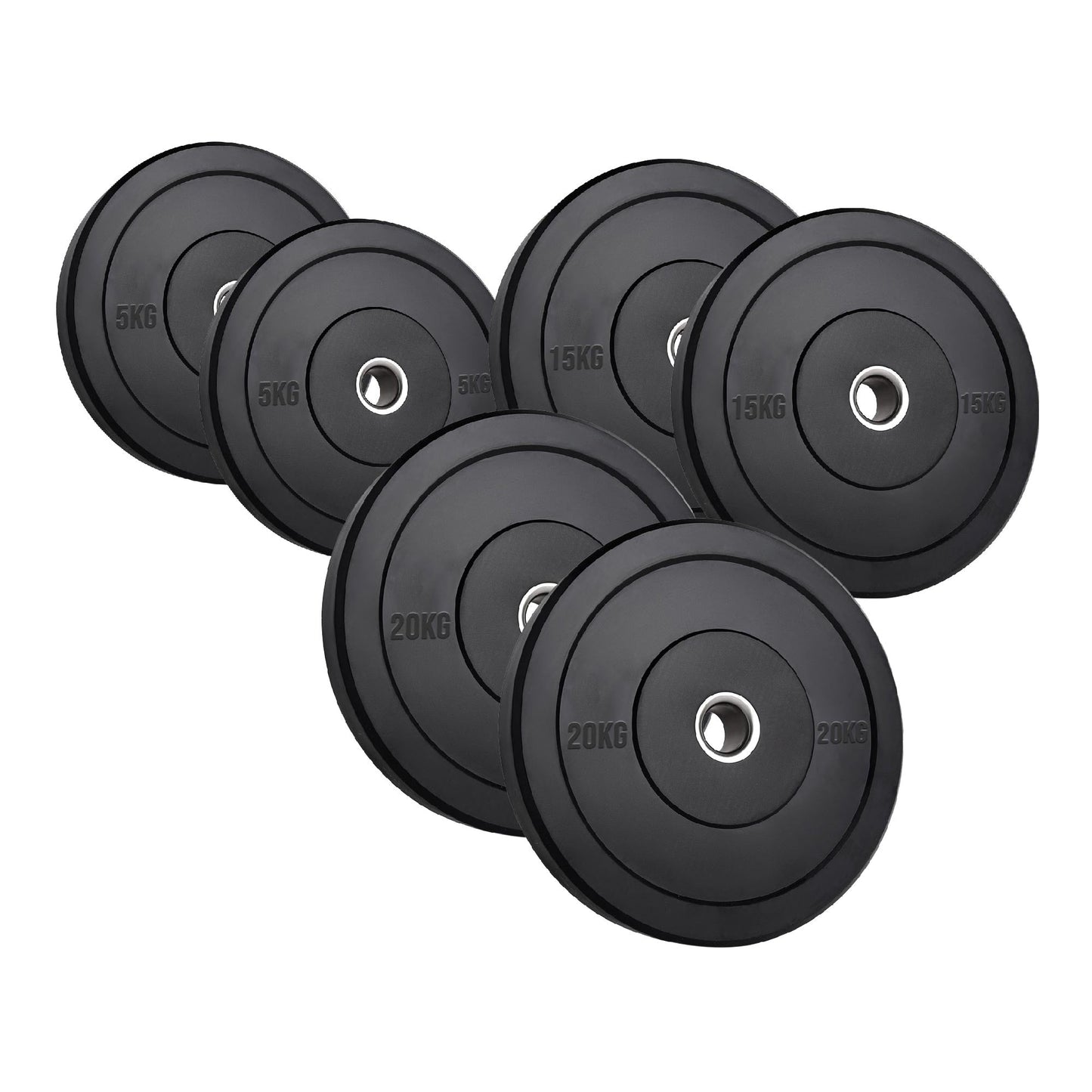 Heavy-Duty Olympic Rubber Bumper Plates, High-Density Construction for Squats, Deadlifts, Olympic Lifts