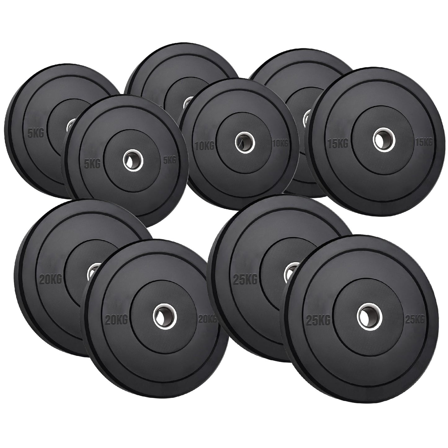 Heavy-Duty Olympic Rubber Bumper Plates, High-Density Construction for Squats, Deadlifts, Olympic Lifts