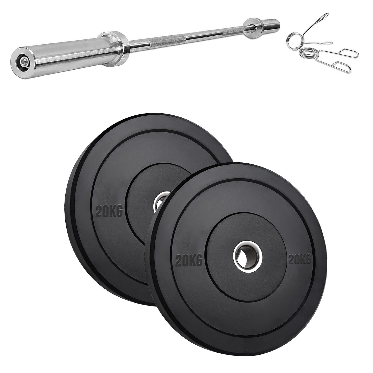 Heavy-Duty Olympic Rubber Bumper Plates, High-Density Construction for Squats, Deadlifts, Olympic Lifts