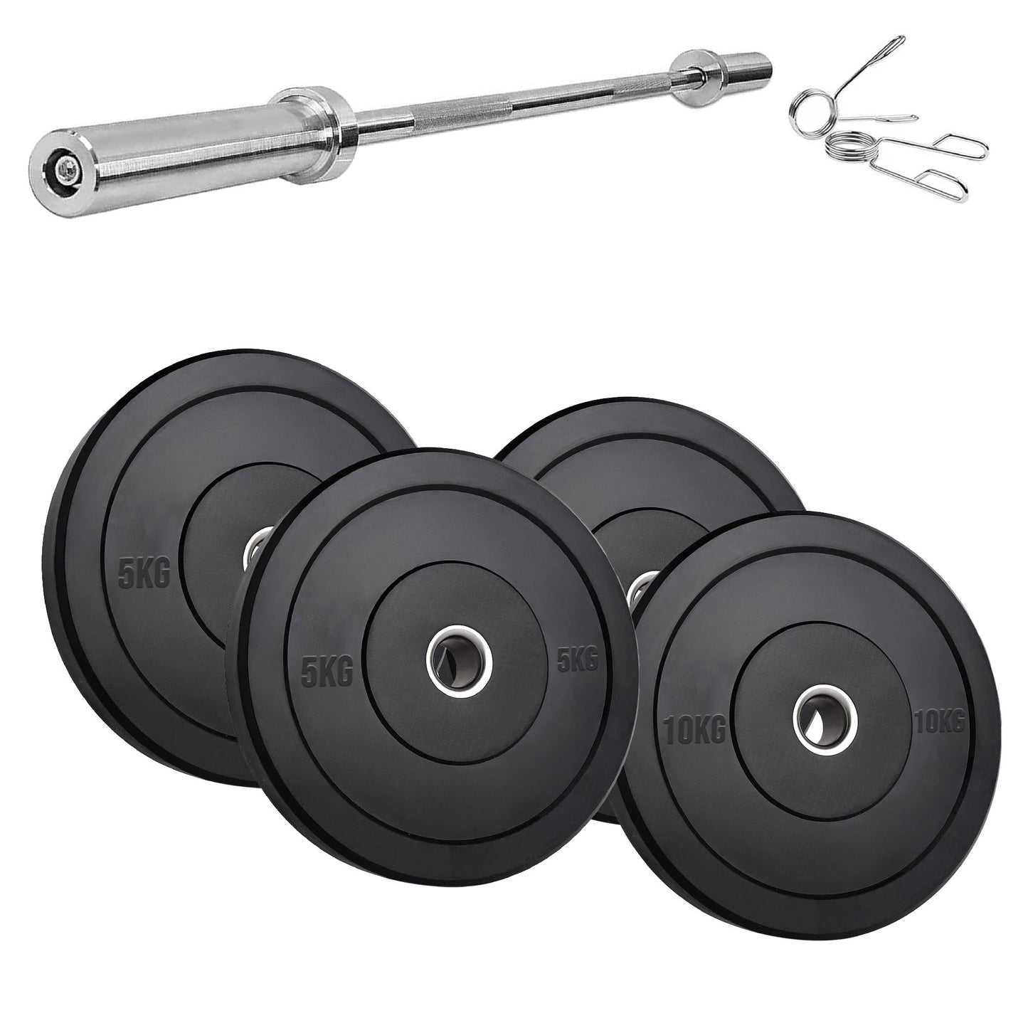 Heavy-Duty Olympic Rubber Bumper Plates, High-Density Construction for Squats, Deadlifts, Olympic Lifts