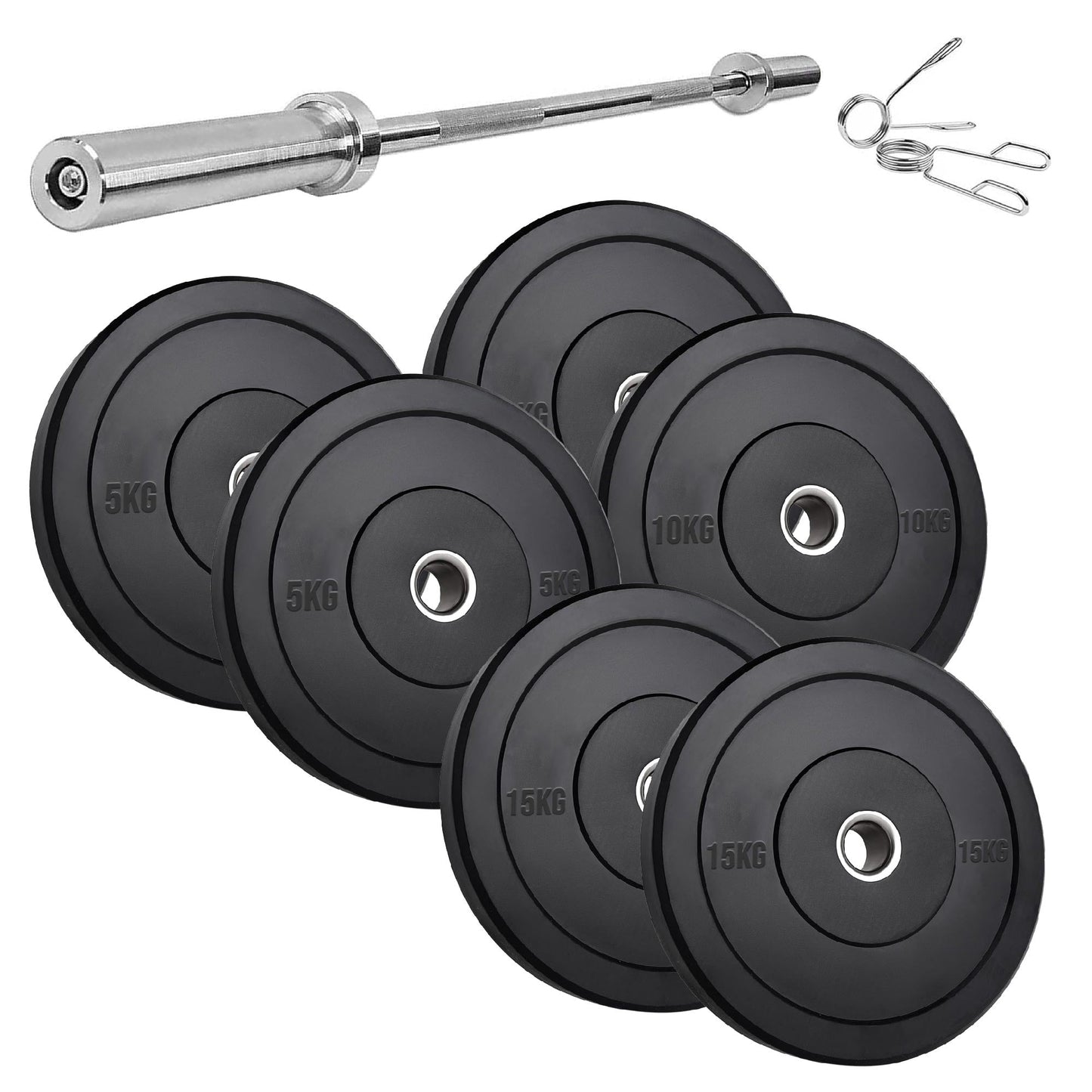 Heavy-Duty Olympic Rubber Bumper Plates, High-Density Construction for Squats, Deadlifts, Olympic Lifts